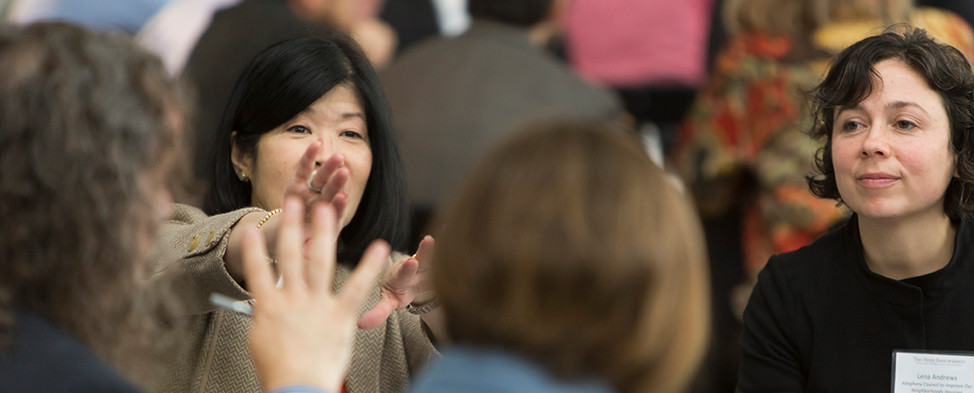 Meeting with the Sustainability grantees during the strategic review. Photo by Joshua Franzos