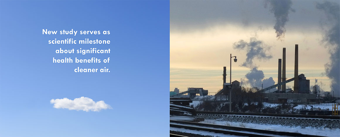 Smoke billowing from the stacks of Shenango Coke Works on Neville Island.