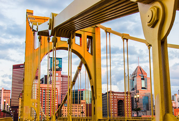 The Andy Warhol Bridge in Pittsburgh, PA.