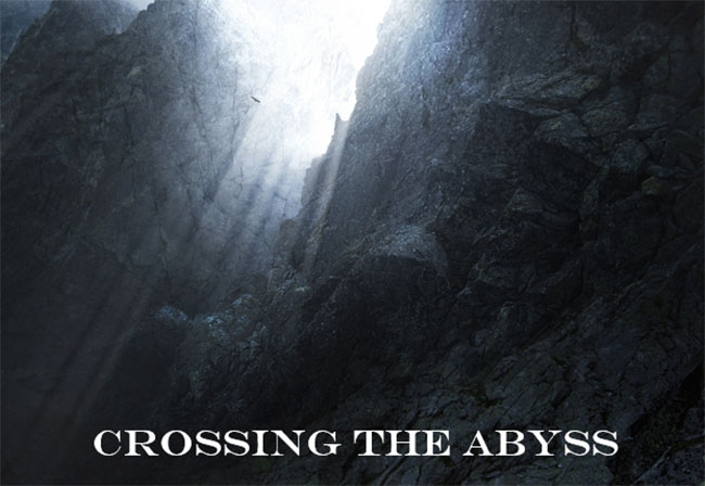 Image of a deep, dark abyss with sunlight filtering down from the top.